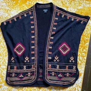 Lucky brand embroidered jersey oversized vest OS